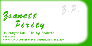 zsanett pirity business card